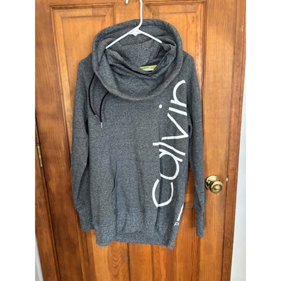Calvin Klein Women's Performance Funnel Neck Sweatshirt in Dark Gray Size XL - Picture 1 of 3